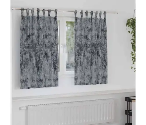 Užuolaida 2 Pcs Sidabrinė Pilka 140 X 140 Cm Aksomas
