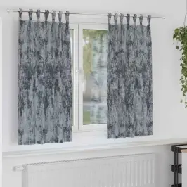 Aizkars Ar Aizkariem 2 Pcs Sudraba Pelēks 175 X 140 Cm Samts Vidaxl
