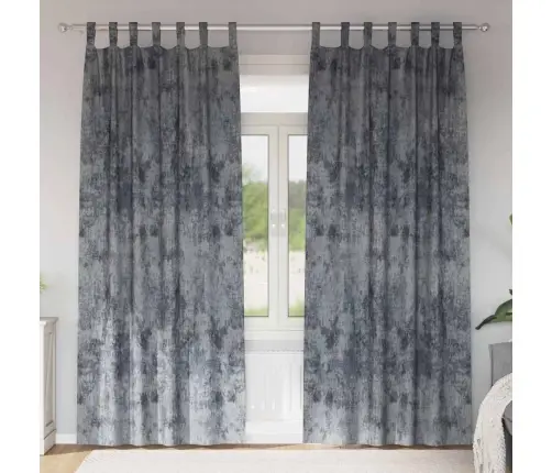 Satiinist Kardinad 2 Pcs Hõbehall 260 X 140 Cm Samet