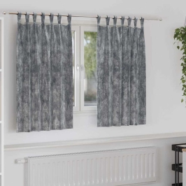 Aizkars Ar Aizkariem 2 Pcs Pelēka 140 X 140 Cm Samts Vidaxl