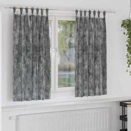 Aizkars Ar Aizkariem 2 Pcs Pelēka 175 X 140 Cm Samts Vidaxl