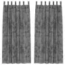 Samta Aizkaru Komplekts, 2 Gabali Ar Acs Auklām, Pelēkā Krāsā, Izmērs 225 X 140 Cm Vidaxl