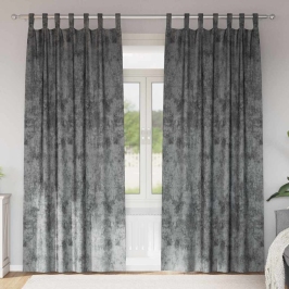 Aizkars Ar Aizkariem 2 Pcs Pelēka 245 X 140 Cm Samts Vidaxl