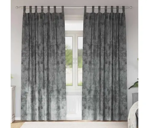 Samta Aizvēji 2 Gab. Ar Acīm Pelēki 245 X 140 Cm Vidaxl