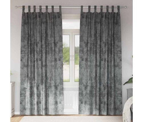 Užuolaida Su Užuolaidomis 2 Pcs Pilka 260 X 140 Cm Aksomas