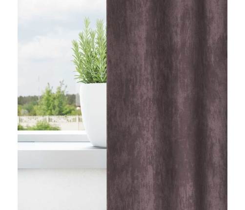 Kardin Kardinatega 2 Pcs Pruun 140 X 140 Cm Samet
