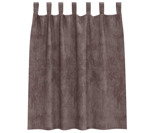 Kardin Kardinatega 2 Pcs Pruun 140 X 140 Cm Samet