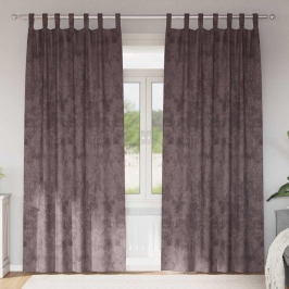 Aizkars Ar Aizkariem 2 Pcs Brūna 225 X 140 Cm Samts Vidaxl