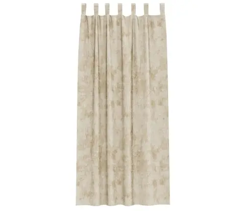 Samta Aizkaru Komplekts 2 Gab. Ar Acīm, Krēmkrāsā, 225X140 Cm Vidaxl