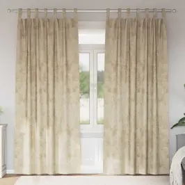 Užuolaida Su Užuolaidomis 2 Pcs Kreminė 245 X 140 Cm Aksomas