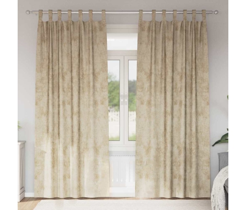 Kardin Kardinatega 2 Pcs Cream 260 X 140 Cm Samet