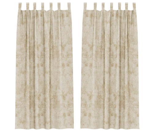 Kardin Kardinatega 2 Pcs Cream 260 X 140 Cm Samet