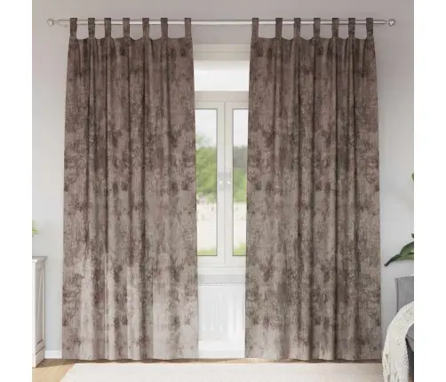 Satiinist Kardinad 2 Pcs Cappuccino 225 X 140 Cm Samet