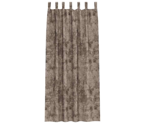 Samta Aizkari 2 Gab. Ar Acs Caurumiem Kapučīna Krāsā 225X140 Cm Vidaxl