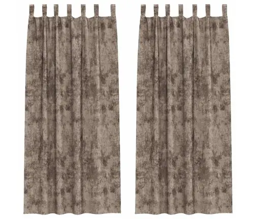 Satiinist Kardinad 2 Pcs Cappuccino 225 X 140 Cm Samet