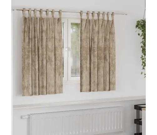 Užuolaida Su Užuolaidomis 2 Pcs Šampano 140 X 140 Cm Aksomas