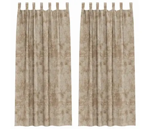 Kardin Kardinatega 2 Pcs Šampanjavärvi 225 X 140 Cm Samet
