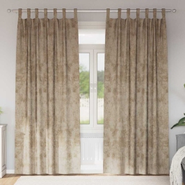 Kardin Kardinatega 2 Pcs Šampanjavärvi 245 X 140 Cm Samet