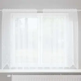 Mežģīņu Aizkars Ar Aizkariem Balts 140 X 150 Cm Poliesters Vidaxl Mežģīņu Aizkars Ar Aizkariem Balts 140 X 150 Cm Poliesters Vidaxl