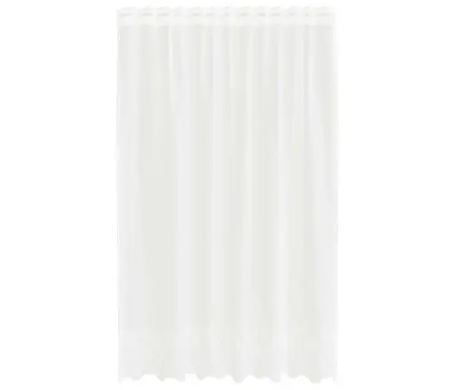 Aizkari Ar Aizkariem Balts 150 X 140 Cm Poliesters Vidaxl