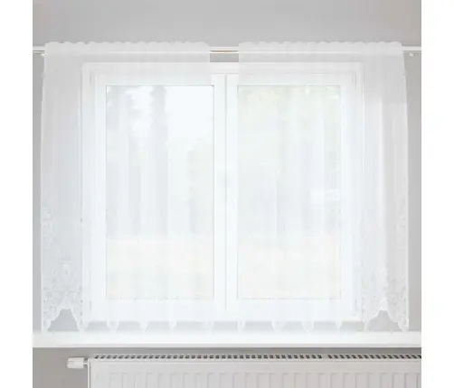 Nėrinių Užuolaida Balta 150 X 160 Cm Poliesteris