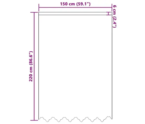 Lina Kardin Kardinatega Lilled Valge 220X150Cm Polüester