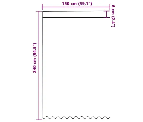 Lina Kardin Kardinatega Valge 150 X 240 Cm Polüester