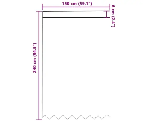 Mežģīņu Aizkars Ar Aizkariem Balts 150 X 240 Cm Poliesters Vidaxl