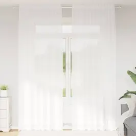 Aizkari Ar Aizkariem Balts 500X100Cm Poliesters Vidaxl