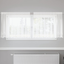 Aizkari Ar Aizkariem Balts 500X100Cm Poliesters Vidaxl