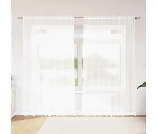 Nėrinių Užuolaida Balta 200 X 200 Cm Poliesteris