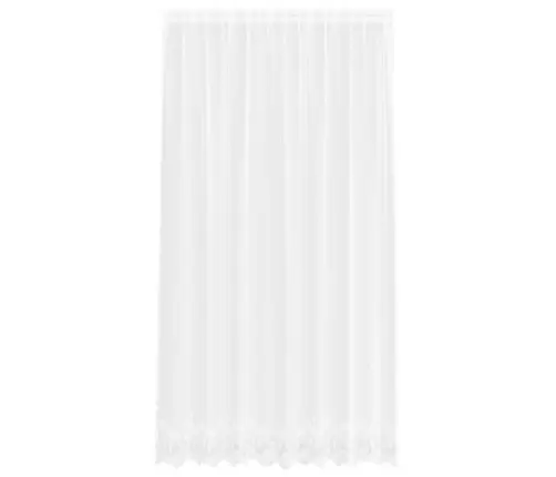 Mežģīņu Aizkars Ar Aizkariem Ziedu Raksts Balta 200 X 220 Cm Poliesters Vidaxl
