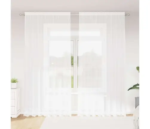 Nėrinių Užuolaida Su Užuolaidomis Balta 200X260Cm Poliesteris