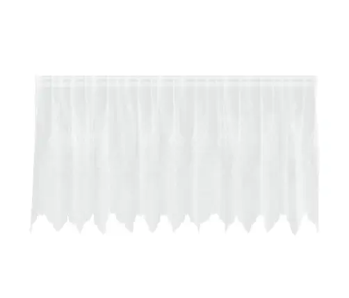 Mežģīņu Aizkars Ar Aizkariem Ziedu Raksts Balta 300 X 120 Cm Poliesters Vidaxl