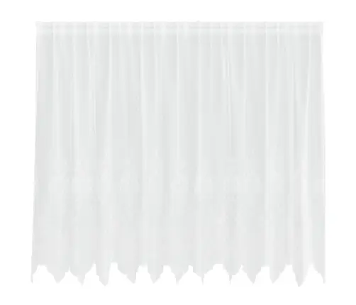 Mežģīņu Aizkars Ar Aizkariem Balta 300 X 140 Cm Poliesters Vidaxl