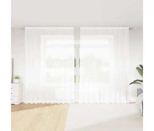 Mežģīņu Aizkars Ar Aizkariem Ziedu Raksts Balta 300 X 280 Cm Poliesters Vidaxl