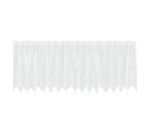 Mežģīņu Aizkars Ar Aizkariem Ziedu Raksts Balta 400 X 100 Cm Poliesters Vidaxl