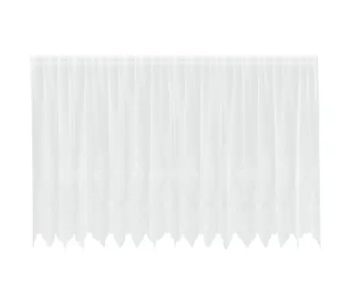 Mežģīņu Aizkars Ar Aizkariem Ziedu Raksts Balta 400 X 160 Cm Poliesters Vidaxl