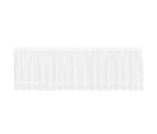 Mežģīņu Aizkars Ar Aizkariem Ziedu Raksts Balta 500 X 100 Cm Poliesters Vidaxl