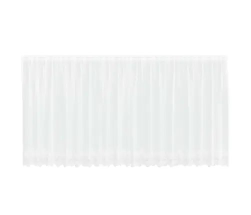 Mežģīņu Aizkars Ar Aizkariem Ziedu Raksts Balta 500 X 140 Cm Poliesters Vidaxl