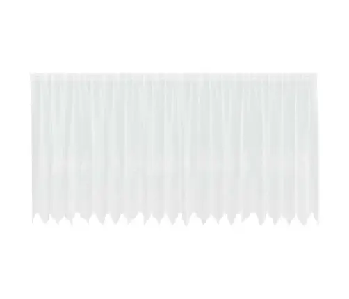 Mežģīņu Aizkars Ar Aizkariem Ziedu Raksts Balta 500 X 180 Cm Poliesters Vidaxl