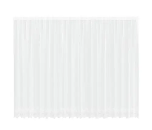 Mežģīņu Aizkars Ar Aizkariem Ziedu Raksts Balta 500 X 245 Cm Poliesters Vidaxl