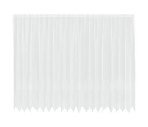 Mežģīņu Aizkars Ar Aizkariem Ziedu Raksts Balta 500 X 245 Cm Poliesters Vidaxl