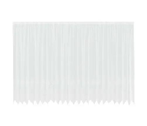 Mežģīņu Aizkars Ar Aizkariem Ziedu Raksts Balta 600 X 240 Cm Poliesters Vidaxl