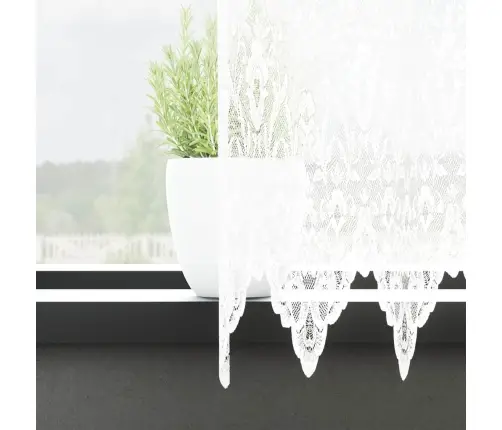 Mežģīņu Aizkars Ar Aizkariem Balta 750 X 200 Cm Poliesters Vidaxl