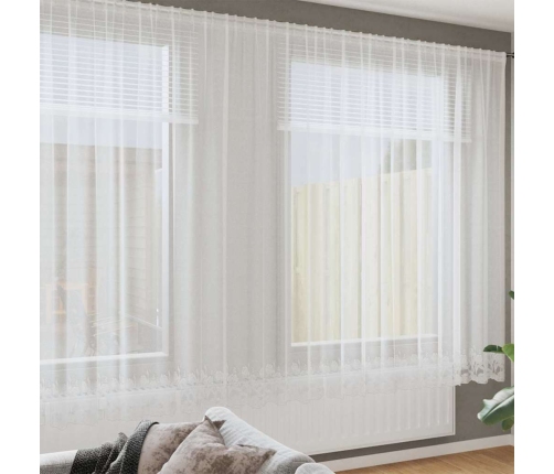 Mežģīņu Aizkars Ar Aizkariem Balta 750 X 245 Cm Poliesters Vidaxl