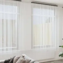 Aizkari Ar Aizkariem Balts 500X100Cm Poliesters Vidaxl