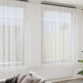 Aizkari Ar Aizkariem Balts 500X100Cm Poliesters Vidaxl