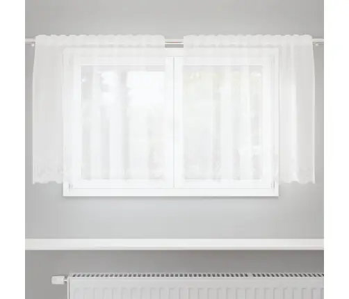 Lina Kardin Kardinatega Lilled Valge 80 X 150 Cm Polüester