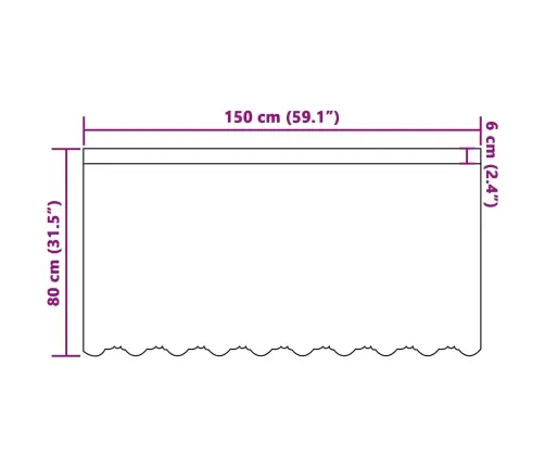Lina Kardin Kardinatega Lilled Valge 80 X 150 Cm Polüester